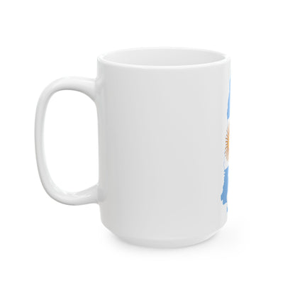 Flag-map of Argentina Falkland Islands (Argentina) White Coffee Mug-Go Mug Yourself