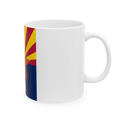 Flag map of Arizona (United States) White Coffee Mug-Go Mug Yourself