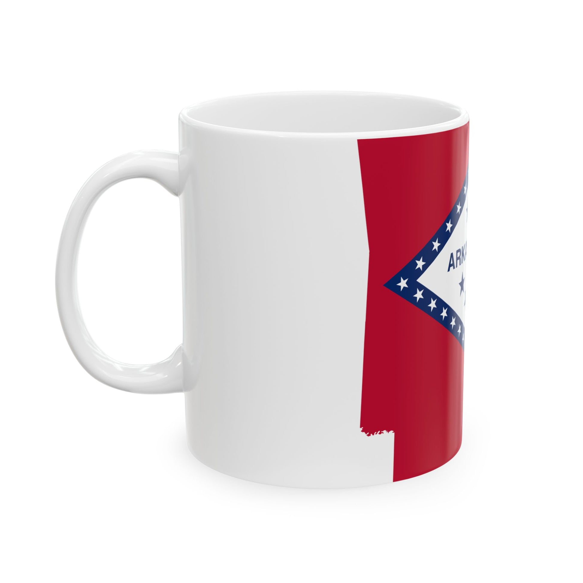 Flag-map of Arkansas (United States) White Coffee Mug-Go Mug Yourself