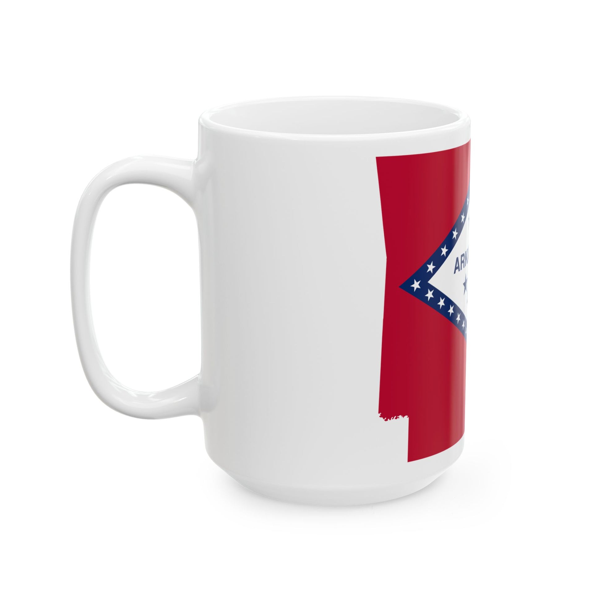 Flag-map of Arkansas (United States) White Coffee Mug-Go Mug Yourself