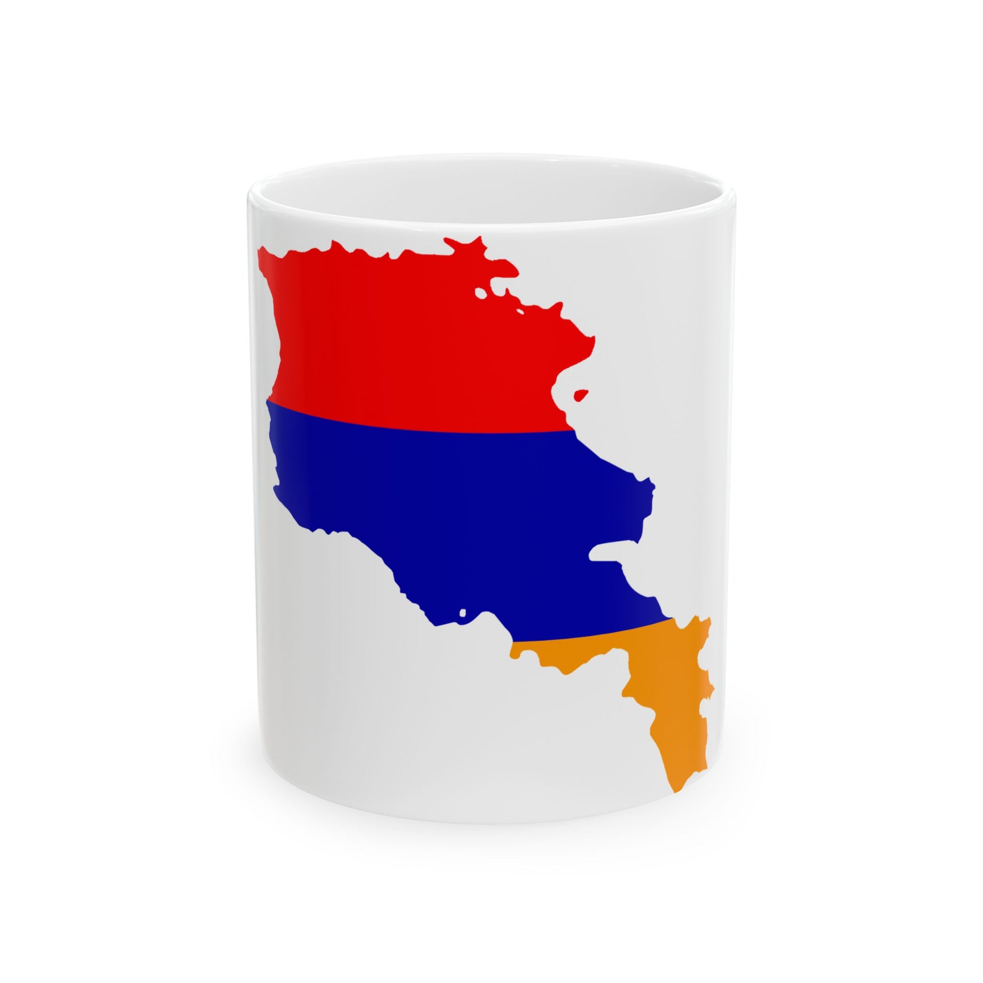 Flag map of Armenia (Armenia) White Coffee Mug-11oz-Go Mug Yourself