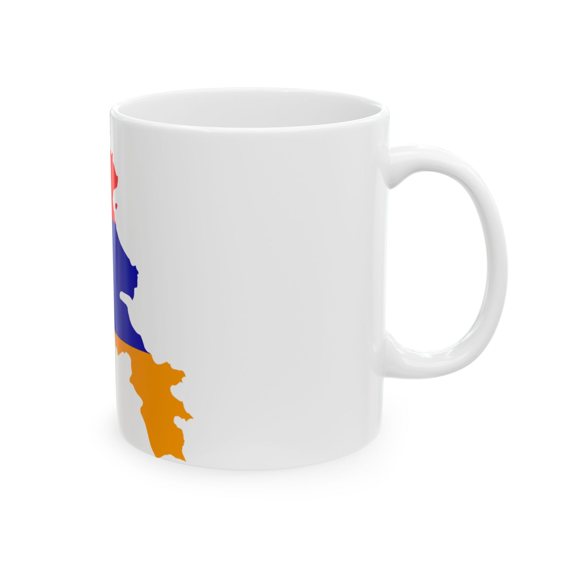 Flag map of Armenia new (Armenia) White Coffee Mug-Go Mug Yourself