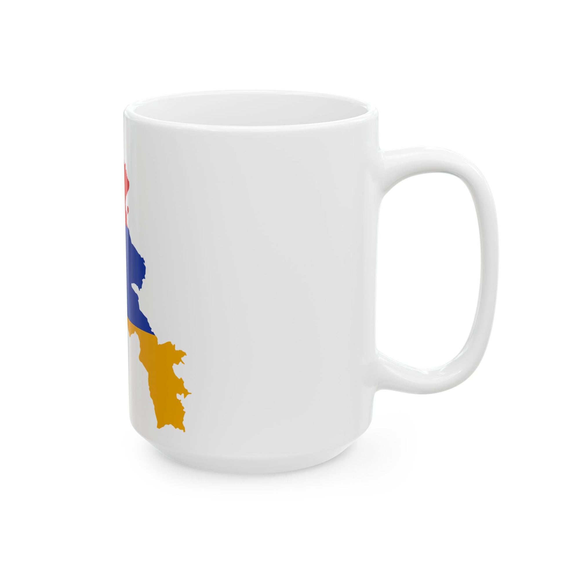 Flag-map of Armenia precise boundaries (Armenia) White Coffee Mug-Go Mug Yourself