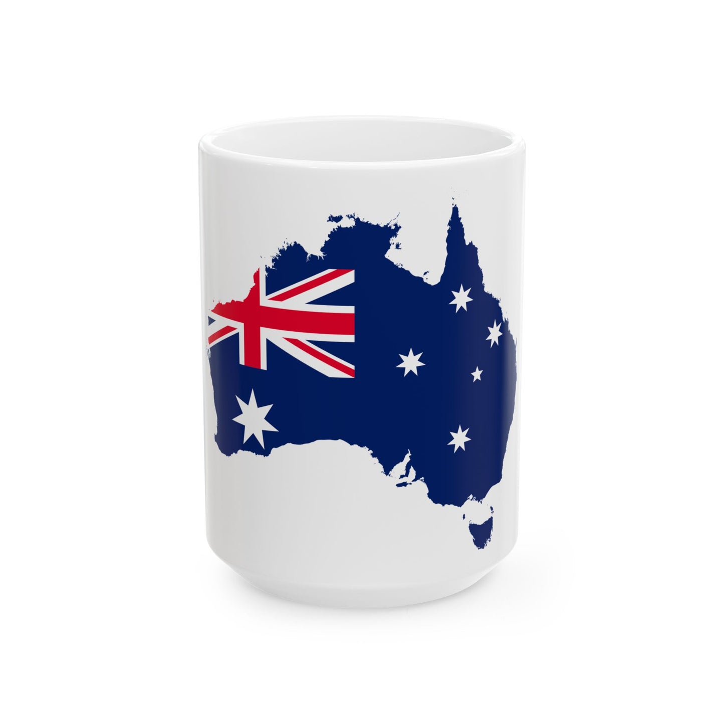 Flag-map of Australia (Australia) White Coffee Mug-15oz-Go Mug Yourself