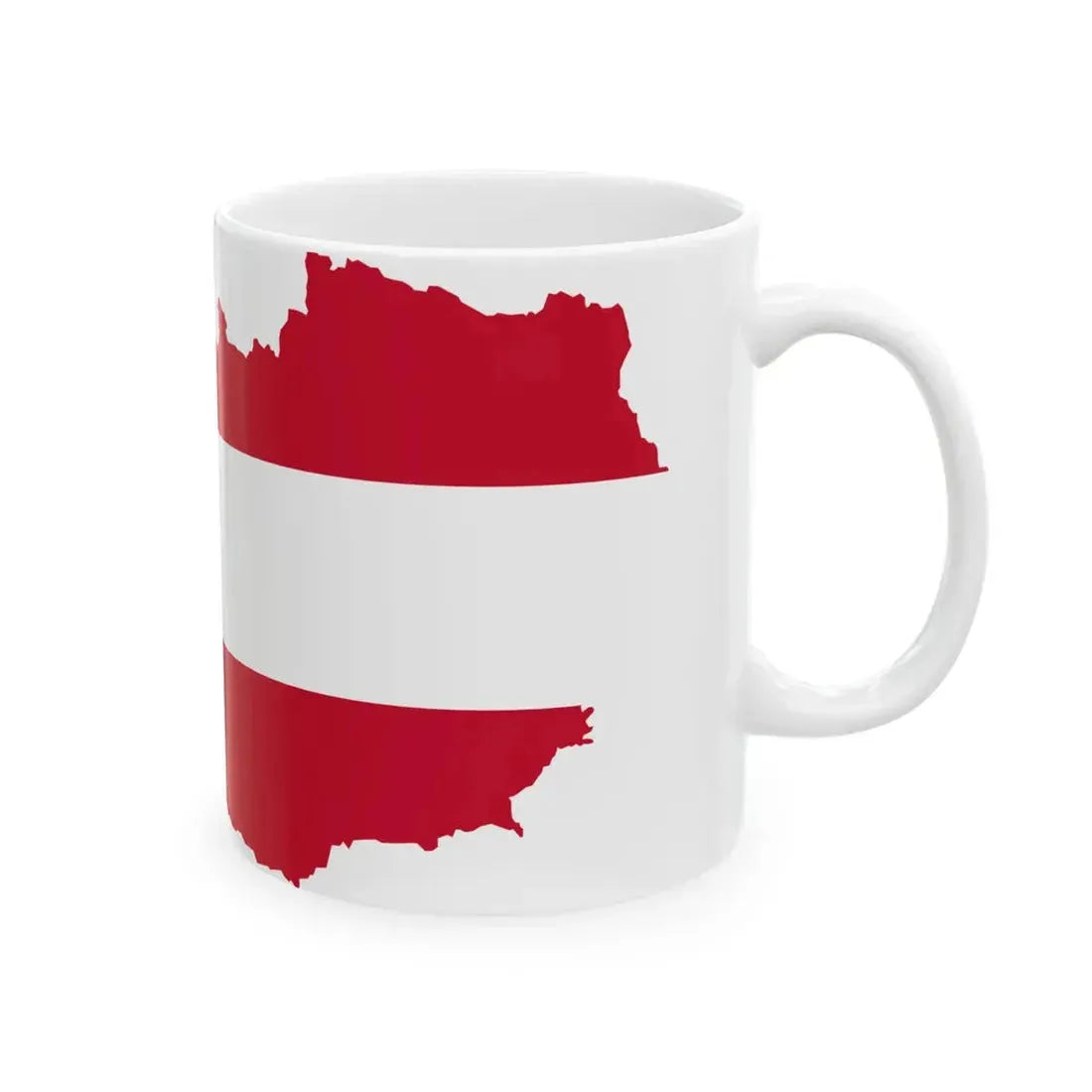 Flag-map of Austria (Austria) White Coffee Mug - Go Mug Yourself