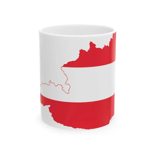 Flag-map of Austria2 (Austria) White Coffee Mug 11oz - Go Mug Yourself