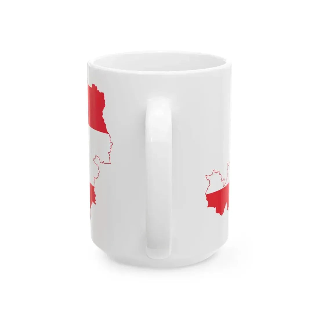Flag-map of Austria2 (Austria) White Coffee Mug - Go Mug Yourself