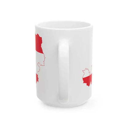 Flag-map of Austria2 (Austria) White Coffee Mug - Go Mug Yourself