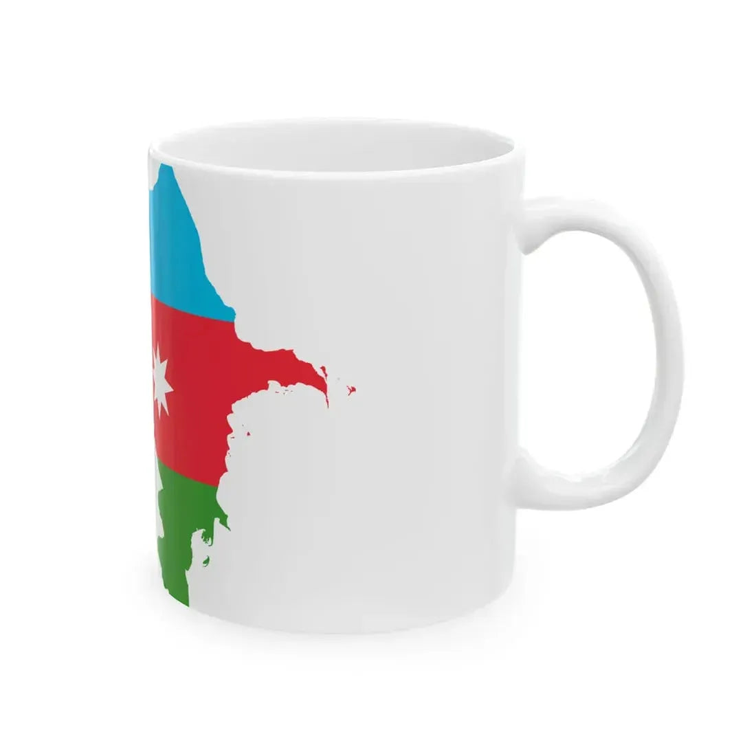 Flag-map of Azerbaijan (Azerbaijan) White Coffee Mug - Go Mug Yourself