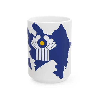 Flag-map of Azerbaijan CIS (Azerbaijan) White Coffee Mug 15oz - Go Mug Yourself