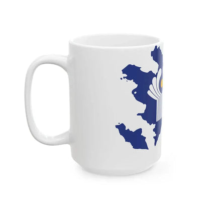 Flag-map of Azerbaijan CIS (Azerbaijan) White Coffee Mug - Go Mug Yourself