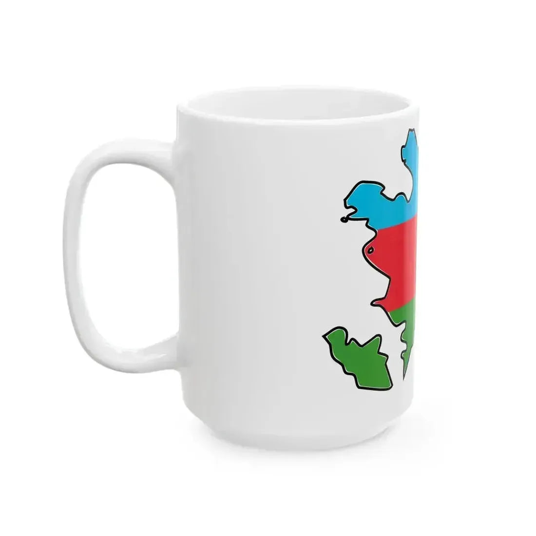 Flag map of Azerbaijan with Baku and Lankaran (Azerbaijan) White Coffee Mug - Go Mug Yourself