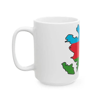 Flag map of Azerbaijan with Baku and Lankaran (Azerbaijan) White Coffee Mug - Go Mug Yourself