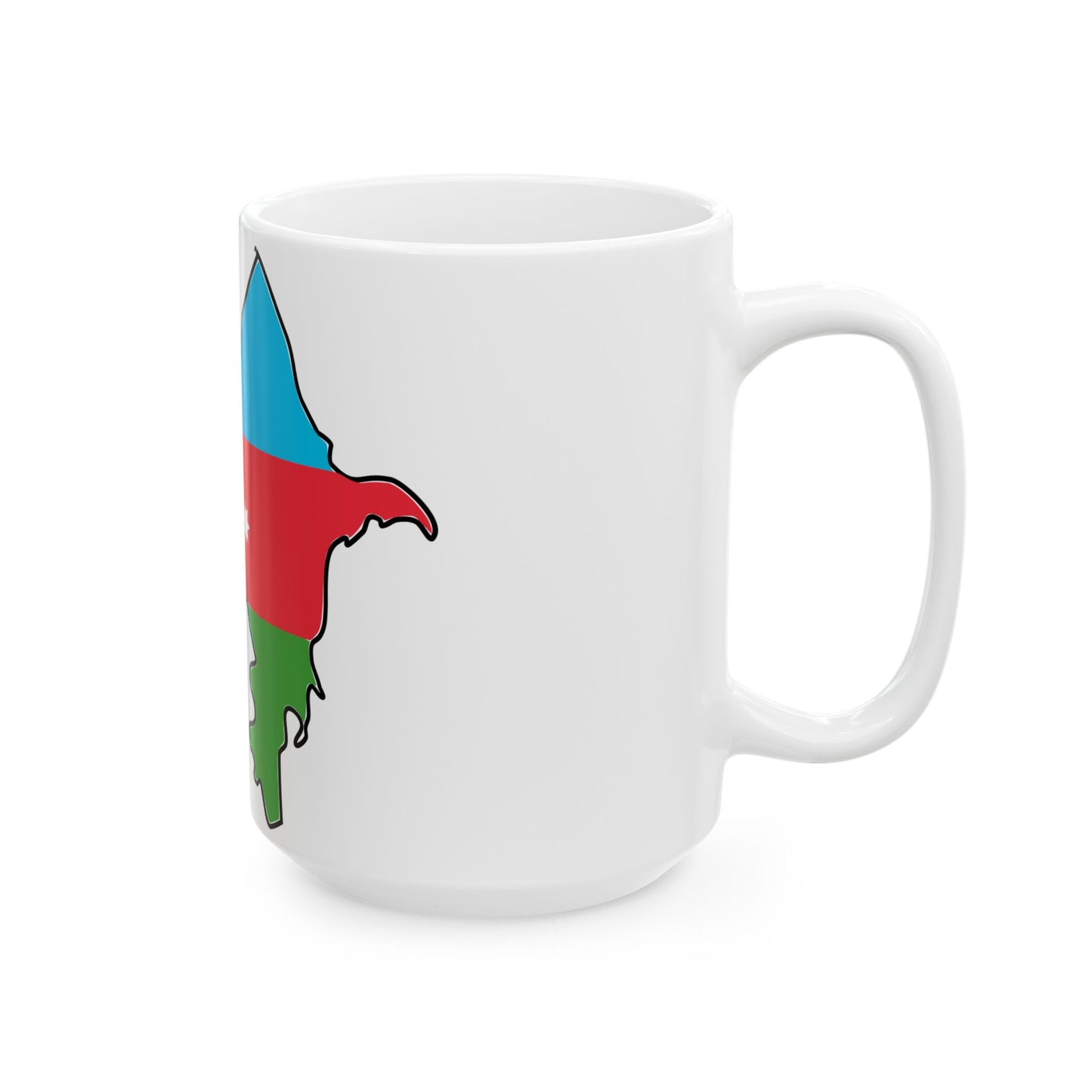 Flag map of Azerbaijan with Baku and Lankaran (Azerbaijan) White Coffee Mug-Go Mug Yourself