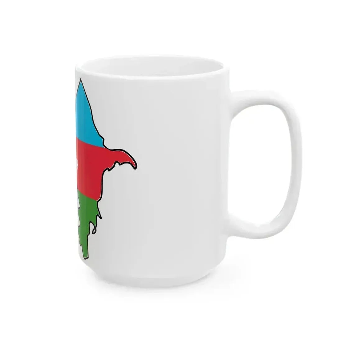 Flag map of Azerbaijan with Baku and Lankaran (Azerbaijan) White Coffee Mug - Go Mug Yourself
