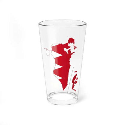 Flag-map of Bahrain (Bahrain) Pint Glass 16oz 16oz - Go Mug Yourself