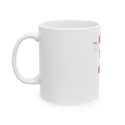Flag-map of Bahrain (Bahrain) White Coffee Mug-Go Mug Yourself