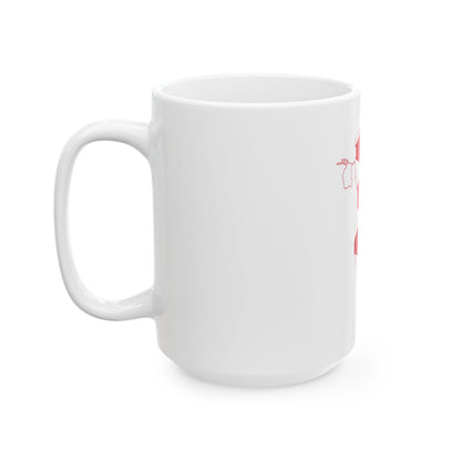 Flag-map of Bahrain (Bahrain) White Coffee Mug-Go Mug Yourself