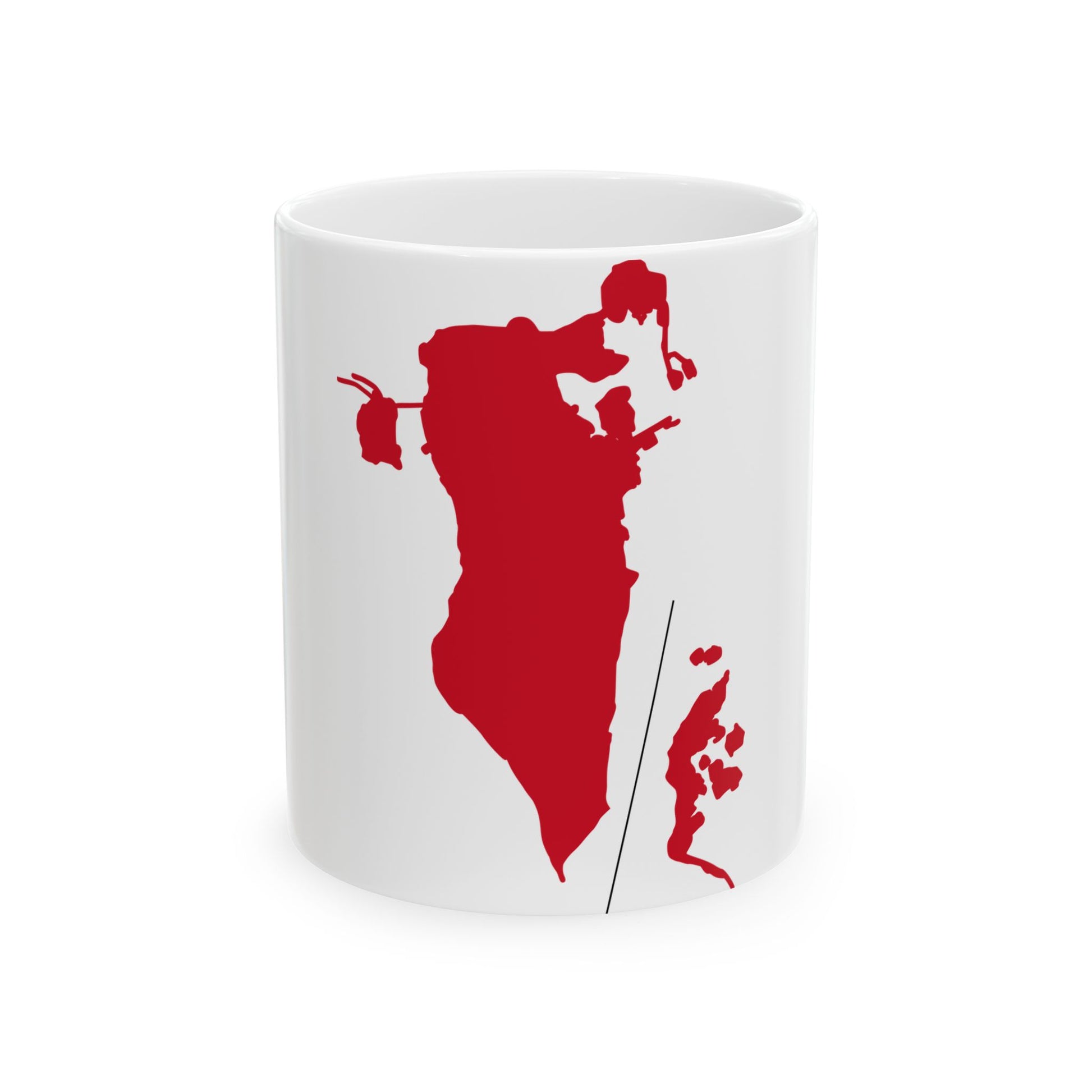 Flag-map of Bahrain before 1820 (Bahrain) White Coffee Mug-11oz-Go Mug Yourself