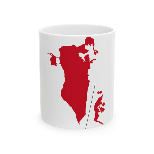 Flag-map of Bahrain before 1820 (Bahrain) White Coffee Mug-11oz-Go Mug Yourself