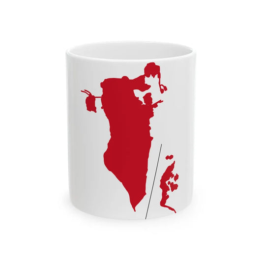 Flag-map of Bahrain before 1820 (Bahrain) White Coffee Mug 11oz - Go Mug Yourself