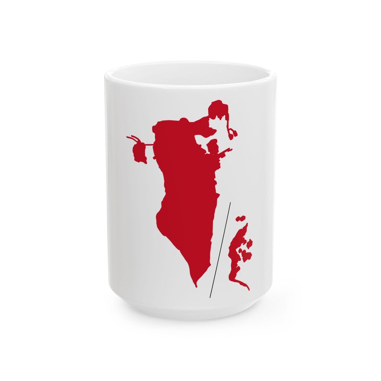Flag-map of Bahrain before 1820 (Bahrain) White Coffee Mug-15oz-Go Mug Yourself
