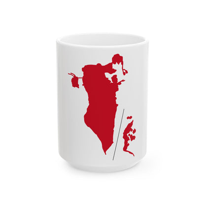 Flag-map of Bahrain before 1820 (Bahrain) White Coffee Mug-15oz-Go Mug Yourself