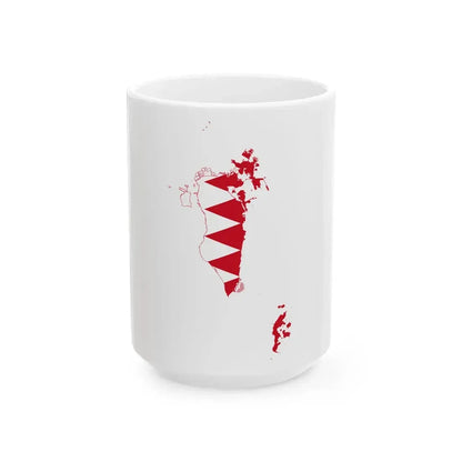 Flag-map of Bahrain2 (Bahrain) White Coffee Mug 15oz - Go Mug Yourself