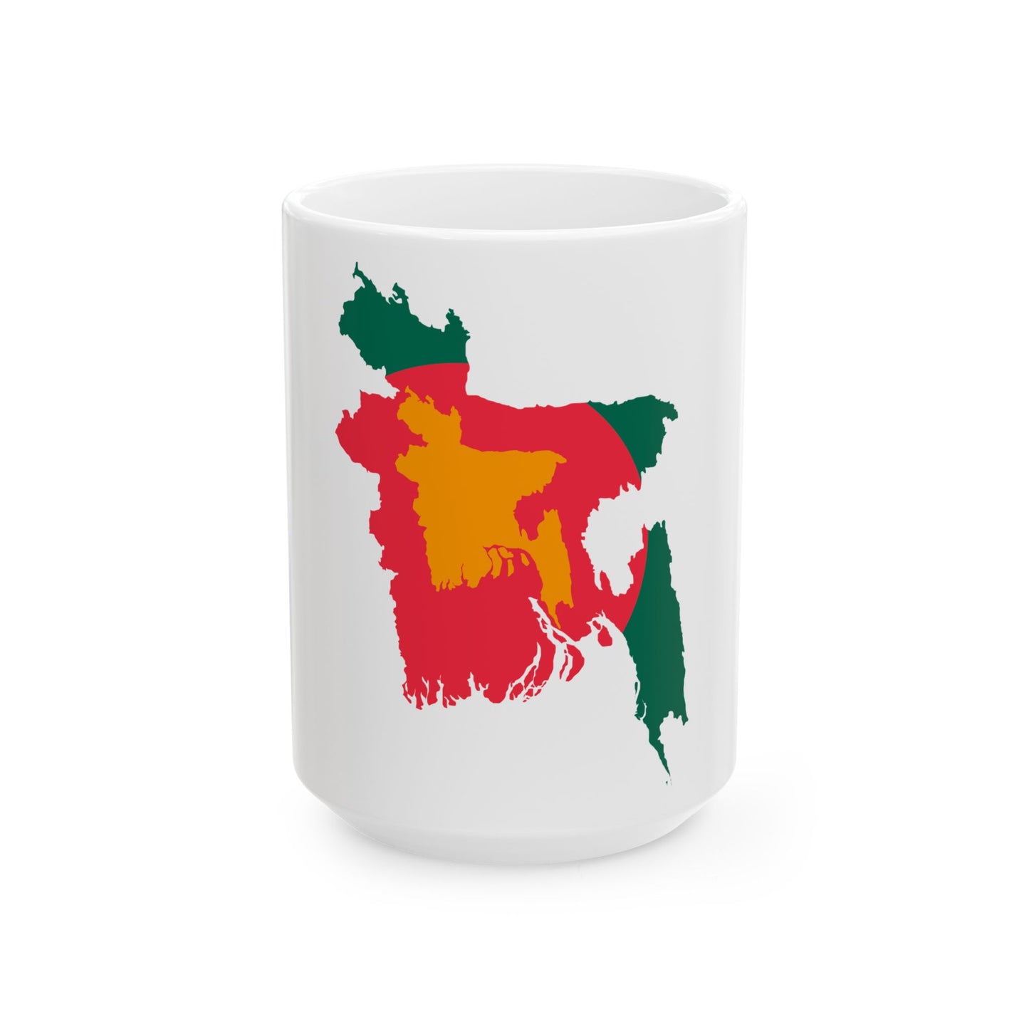 Flag-map of Bangladesh 1971-1972 (Bangladesh) White Coffee Mug-15oz-Go Mug Yourself