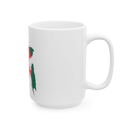 Flag-map of Bangladesh 1971-1972 (Bangladesh) White Coffee Mug-Go Mug Yourself