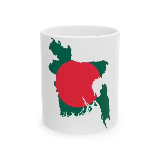 Flag-map of Bangladesh (Bangladesh) White Coffee Mug-11oz-Go Mug Yourself