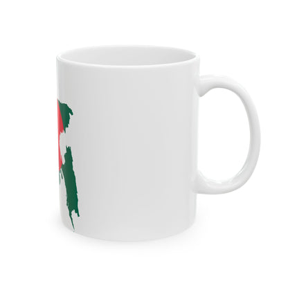 Flag-map of Bangladesh (Bangladesh) White Coffee Mug-Go Mug Yourself
