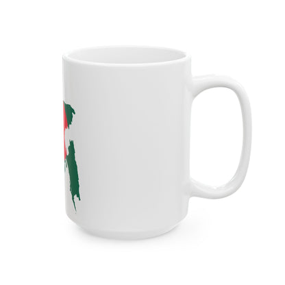 Flag-map of Bangladesh (Bangladesh) White Coffee Mug-Go Mug Yourself