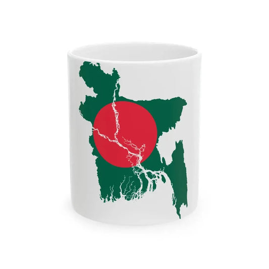 Flag-map of Bangladesh2 (Bangladesh) White Coffee Mug 11oz - Go Mug Yourself