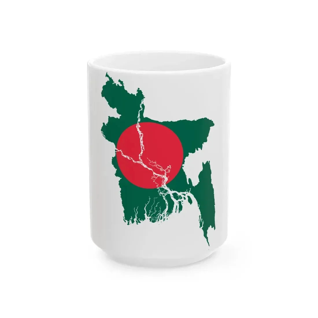 Flag-map of Bangladesh2 (Bangladesh) White Coffee Mug 15oz - Go Mug Yourself
