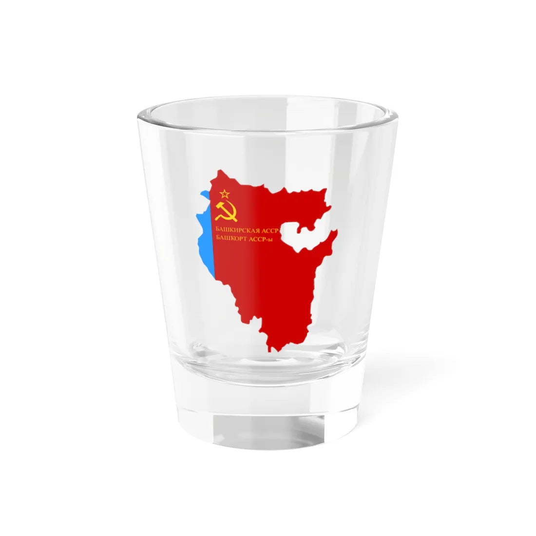 Flag-map of Bashkir ASSR (Russia) Shot Glass 1.5oz 1.5oz - Go Mug Yourself