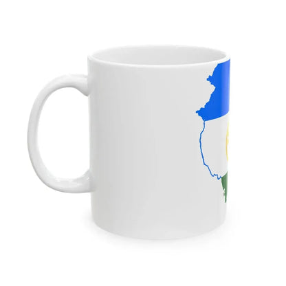 Flag-map of Bashkortostan (Russia) White Coffee Mug - Go Mug Yourself