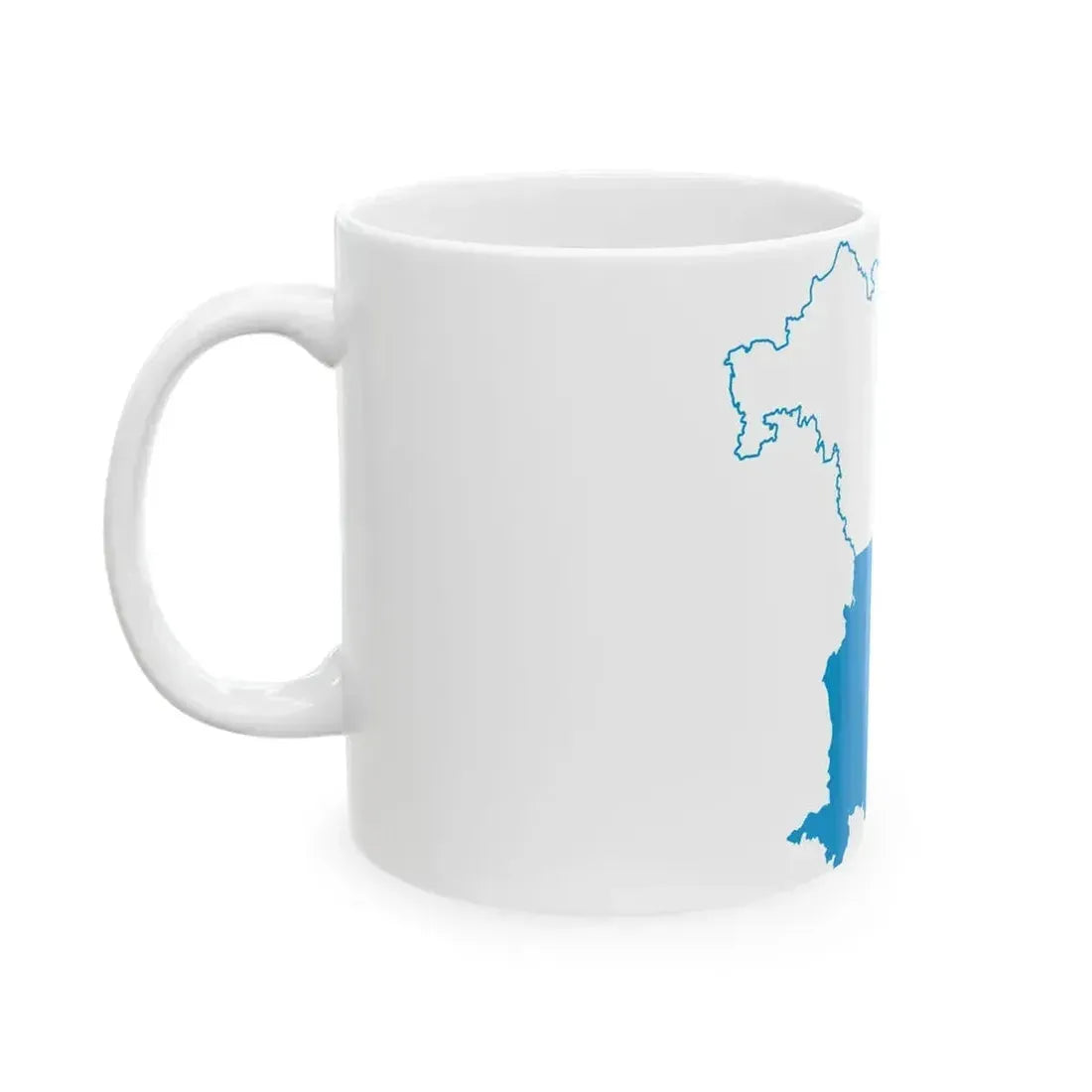 Flag map of Bavaria striped (Germany) White Coffee Mug - Go Mug Yourself