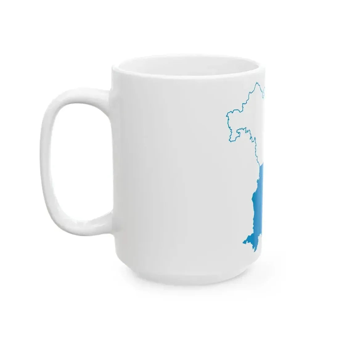 Flag map of Bavaria striped (Germany) White Coffee Mug - Go Mug Yourself