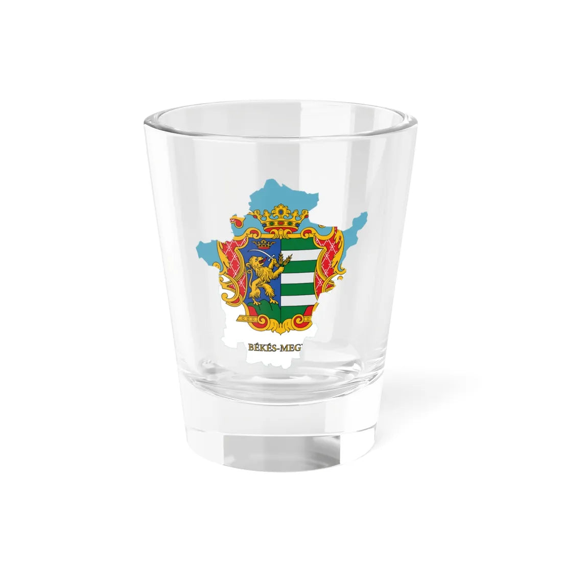 Flag-map of Bekes County (Hungary) Shot Glass 1.5oz 1.5oz - Go Mug Yourself