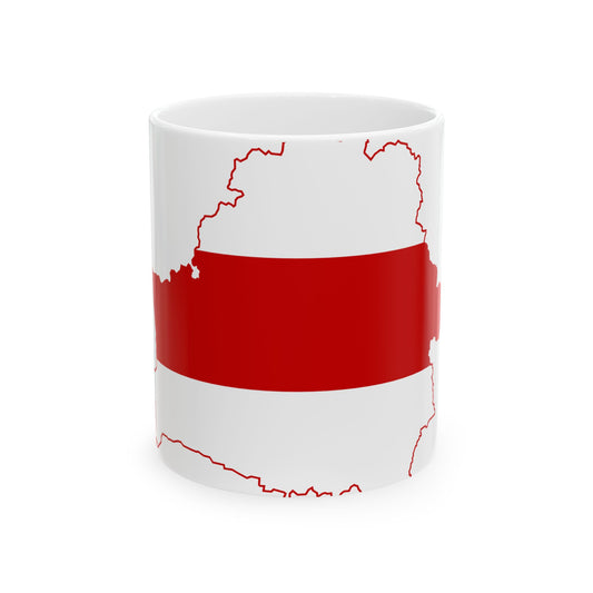 Flag map of Belarus 1991-1995 (Belarus) White Coffee Mug-11oz-Go Mug Yourself