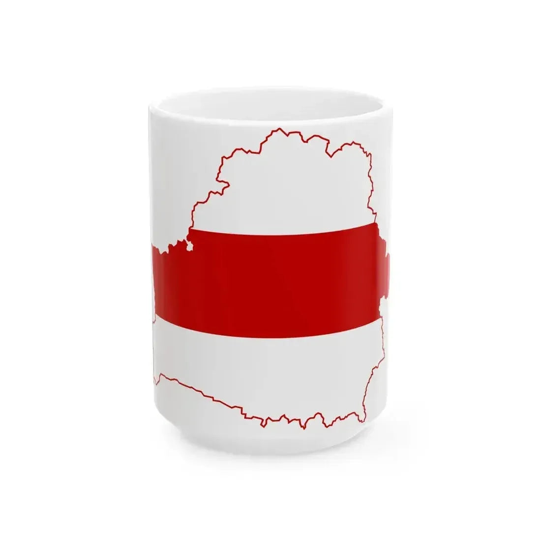 Flag map of Belarus 1991-1995 (Belarus) White Coffee Mug 15oz - Go Mug Yourself