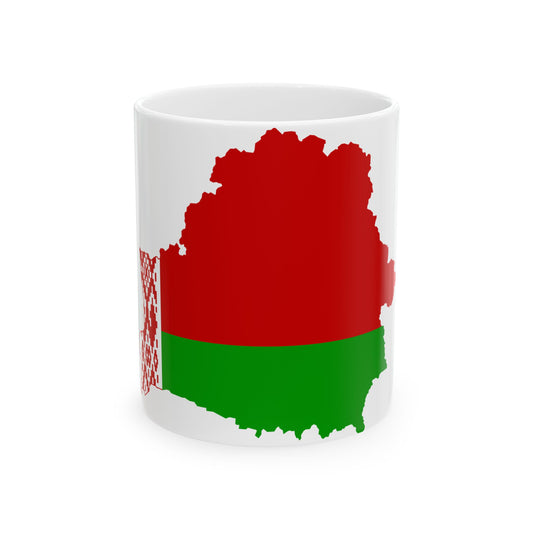 Flag-map of Belarus 1995-2012 (Belarus) White Coffee Mug-11oz-Go Mug Yourself