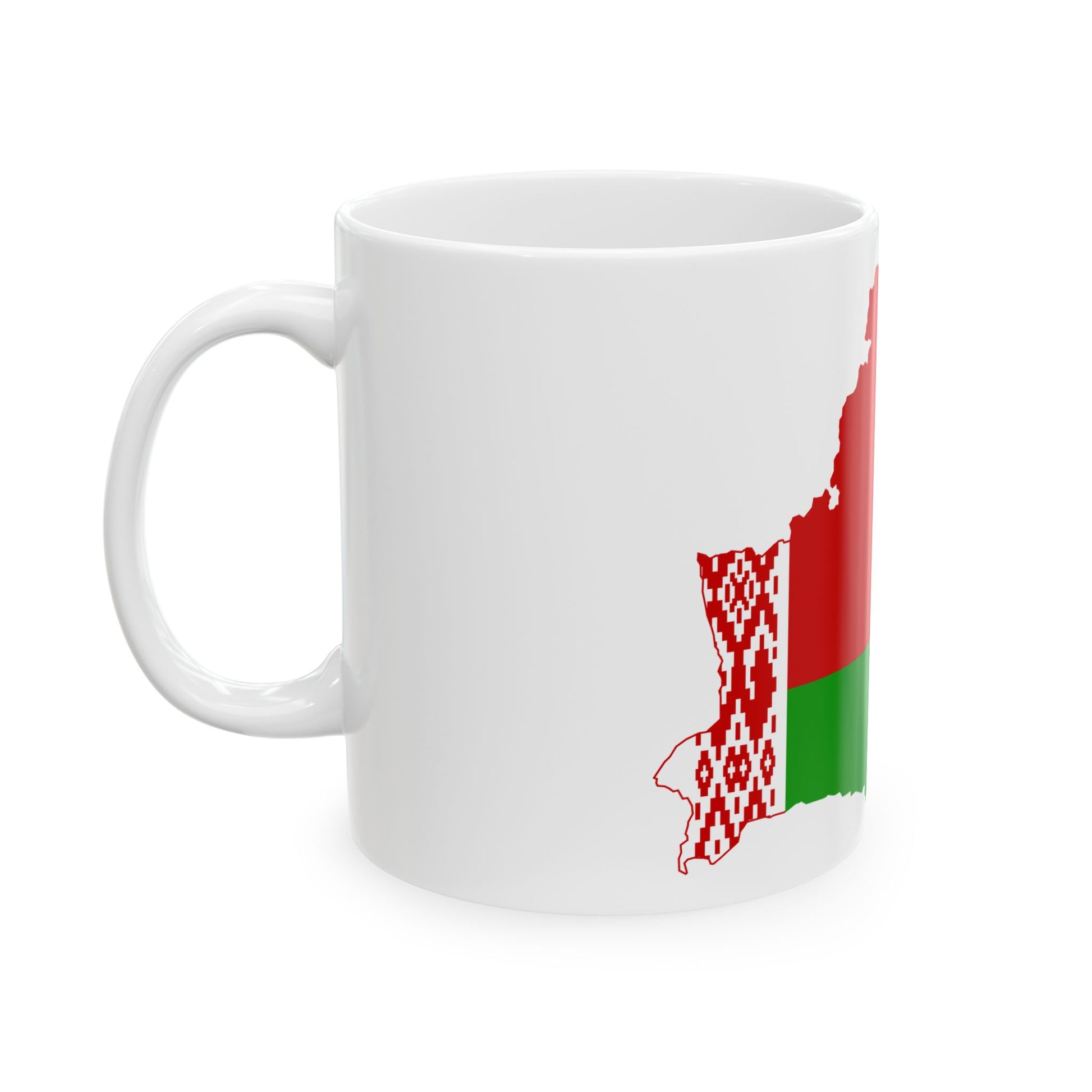 Flag-map of Belarus 1995-2012 (Belarus) White Coffee Mug-Go Mug Yourself
