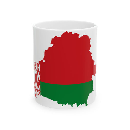 Flag-map of Belarus (Belarus) White Coffee Mug-11oz-Go Mug Yourself