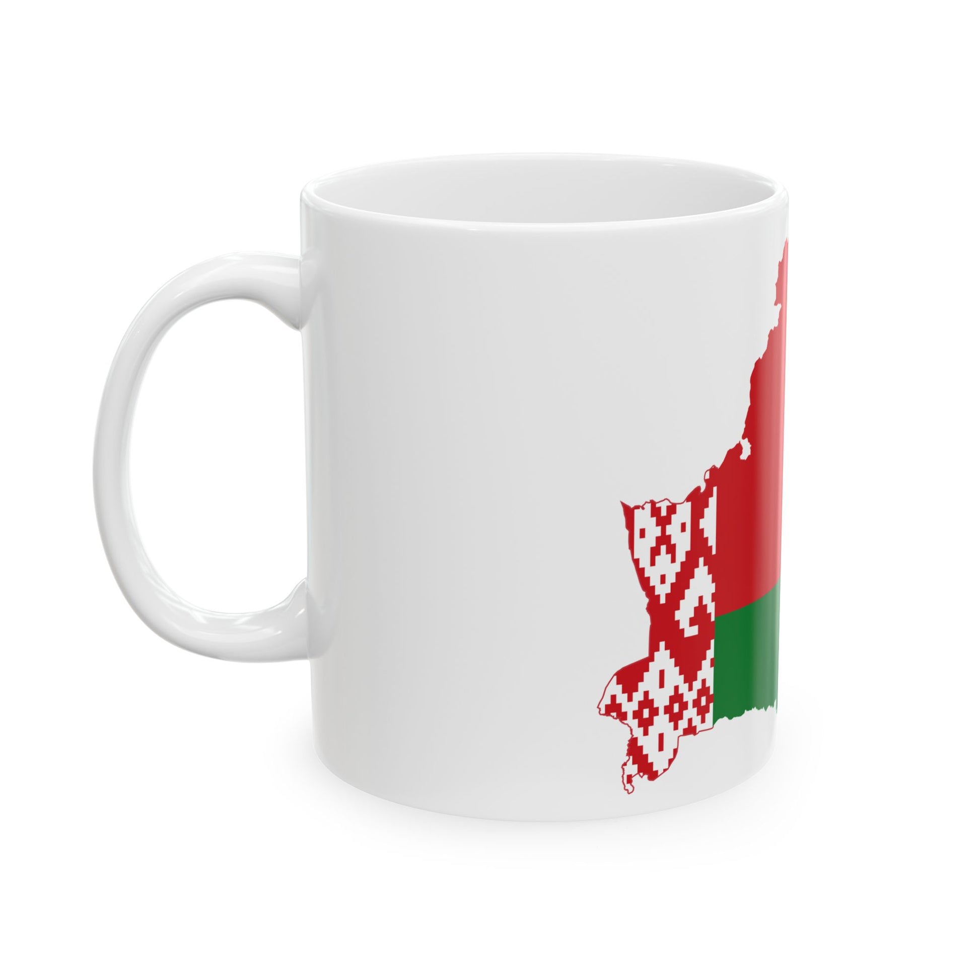 Flag-map of Belarus (Belarus) White Coffee Mug-Go Mug Yourself