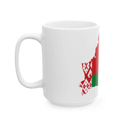 Flag-map of Belarus (Belarus) White Coffee Mug - Go Mug Yourself