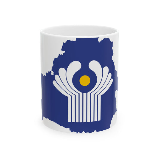 Flag-map of Belarus CIS (Belarus) White Coffee Mug-11oz-Go Mug Yourself