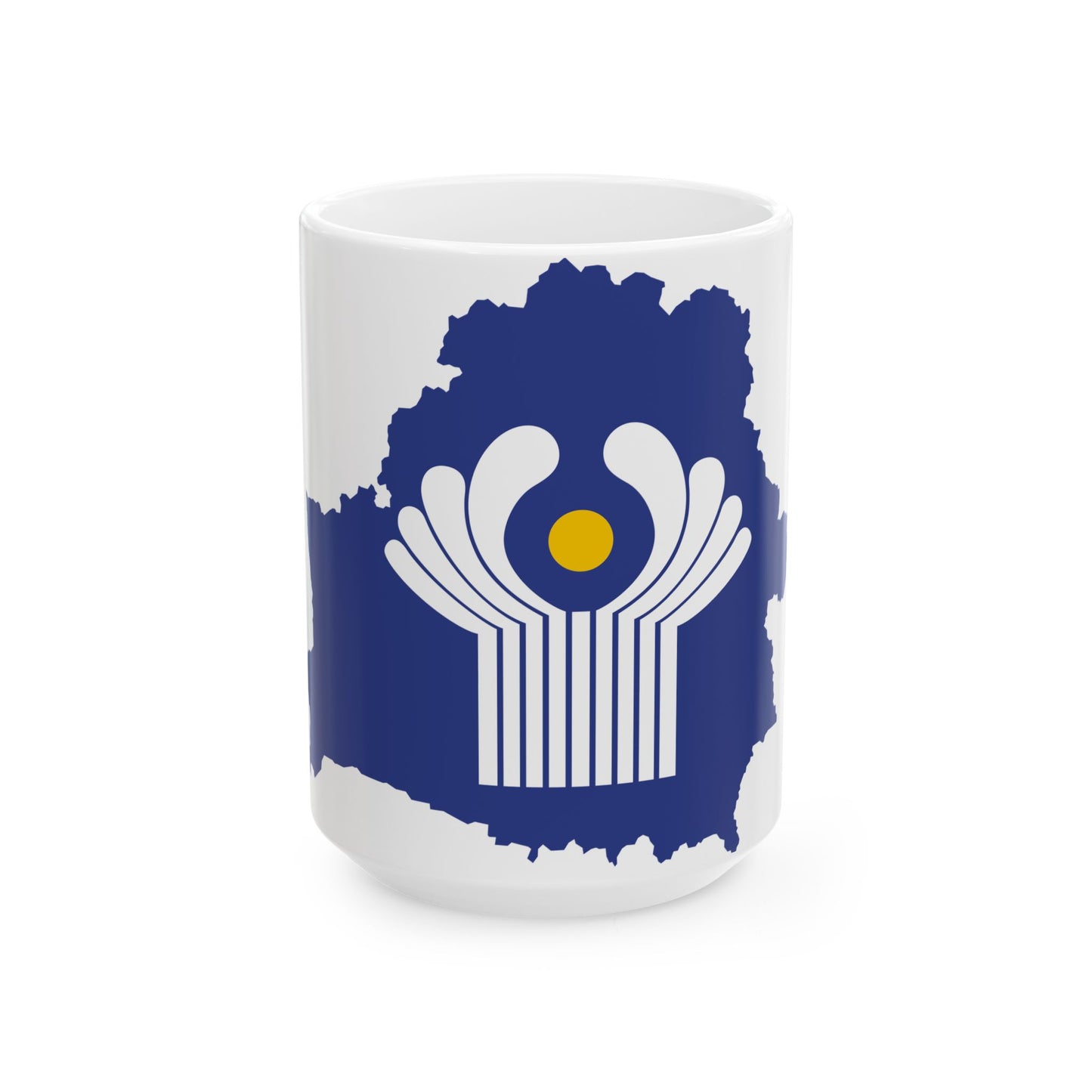 Flag-map of Belarus CIS (Belarus) White Coffee Mug-15oz-Go Mug Yourself
