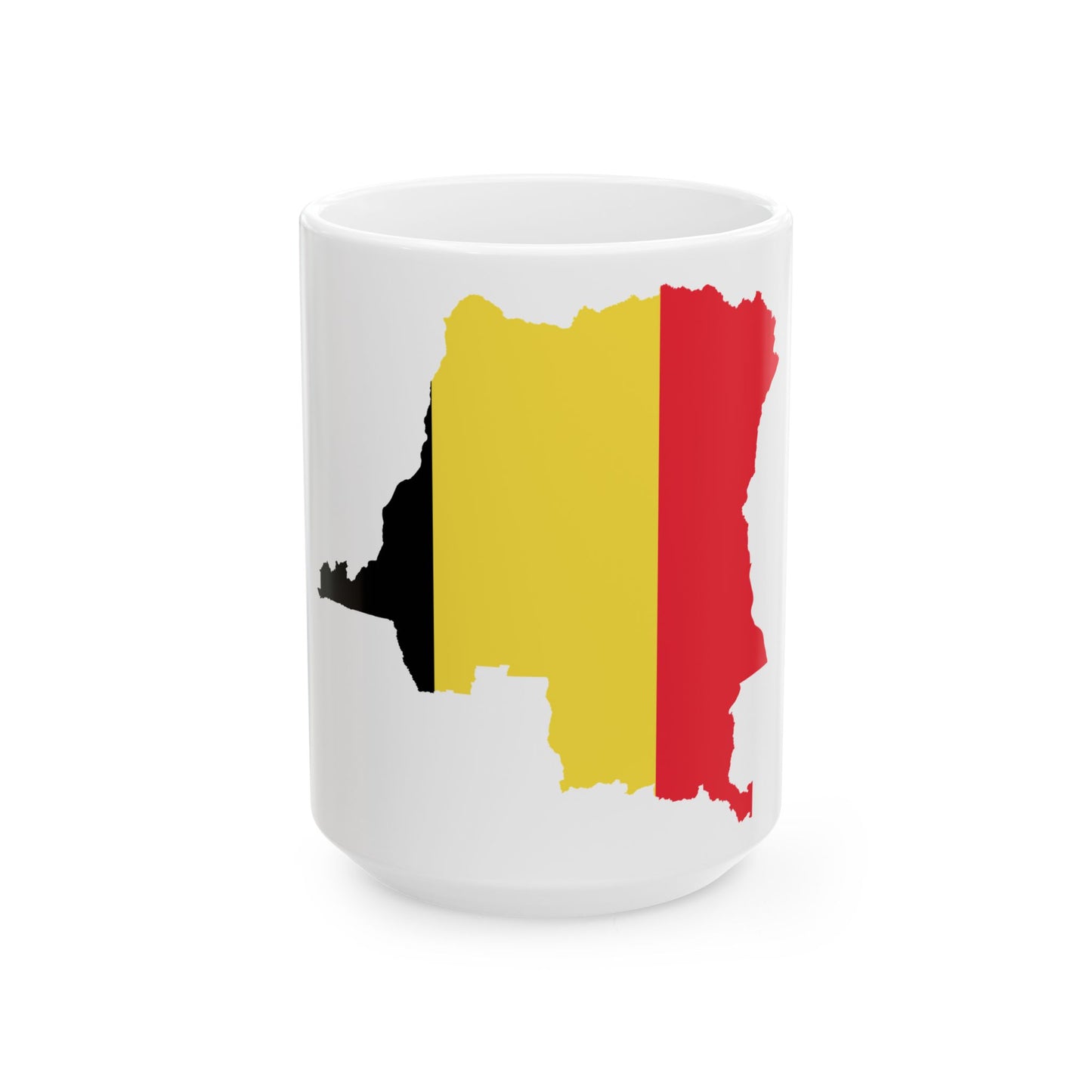 Flag Map of Belgian Congo 1908 - 1960 (Congo) White Coffee Mug-15oz-Go Mug Yourself